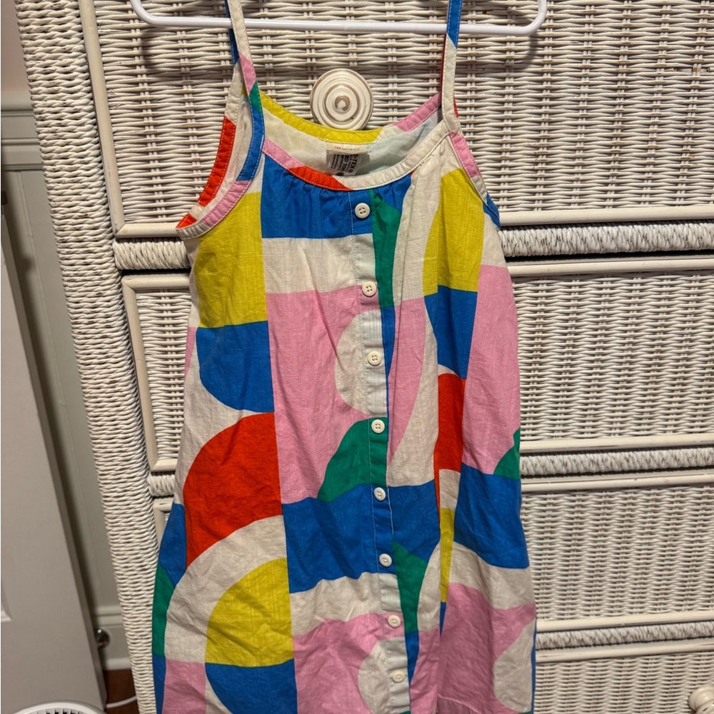 Hanna Andersson Multicolor Button-Front Dress S 6-7